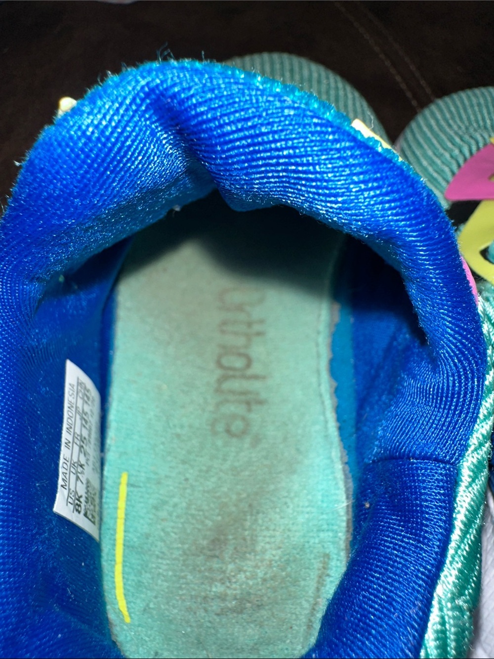 adidas Kids Sneakers Teal Pink Yellow - Picture 9 of 12